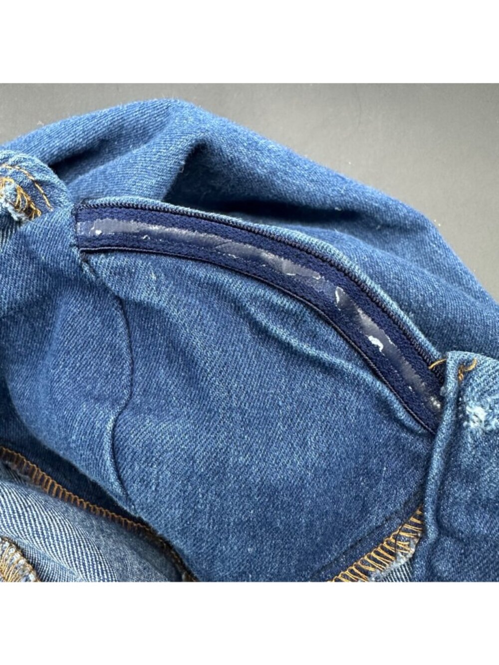 Denim Jumpsuit Puff Long Sleeve Snap Front Blue Jean Romper Pantsuit READ - Picture 7 of 9